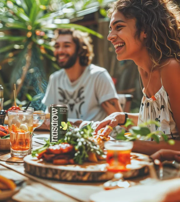 Friends toasting with mocktails at sunset